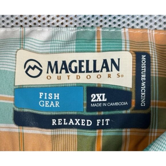 MAGELLAN Fish Gear Aransas Pass Relaxed Fit L/S Vented Shirt Mens Size 2XL - Picture 6 of 9